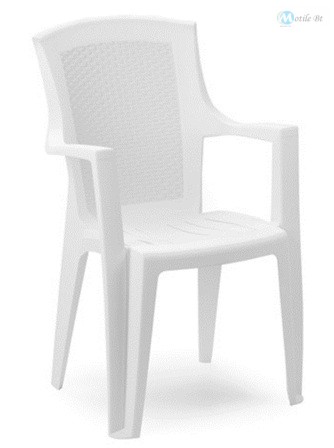 Progarden Eden rattan hatású karfás műanyag kerti szék fehér 