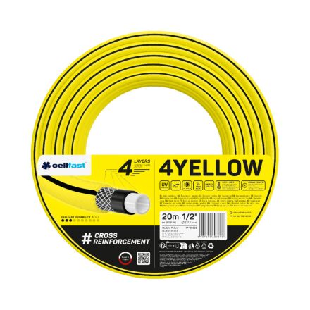 CELLFAST Locsolótömlő 4 rétegű YELLOW 1/2" 20 m Öntöző