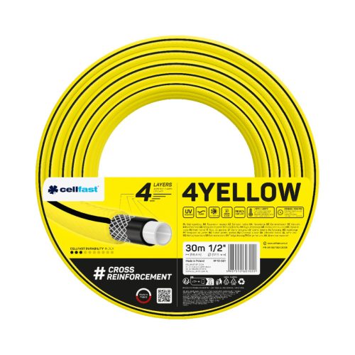 CELLFAST Locsolótömlő 4 rétegű YELLOW 1/2" 30 m Öntöző