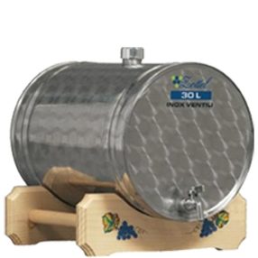   Tartály fekvő 30L fa állványon, rozsdamentes csappal Zottel