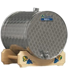   Tartály fekvő 50L fa állványon, rozsdamentes csappal Zottel