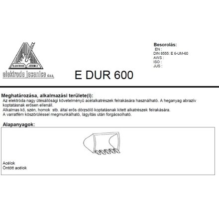 Elektróda Felrakó E-dur 600 5.0 mm