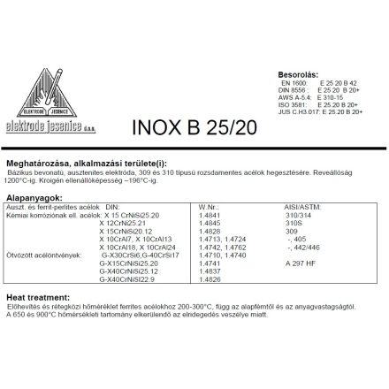 Elektróda INOX B 25/20 2.50 mm