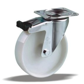   Kerék önbeálló PA tűgörgős fékezhető 125 fehér 30495