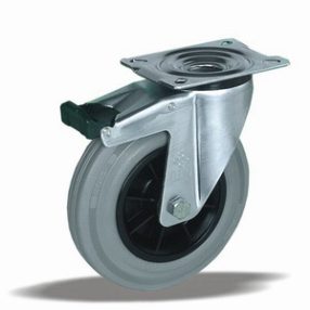   Kerék önbeálló talpas műanyag felnis fékezhető 125 szürke 39425