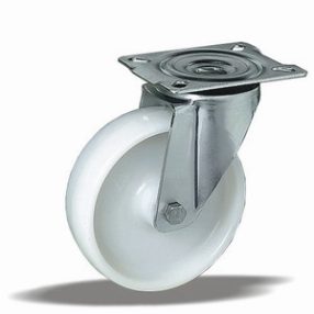   Kerék önbeálló PA inox villás tűgörgős 100 fehér 41275