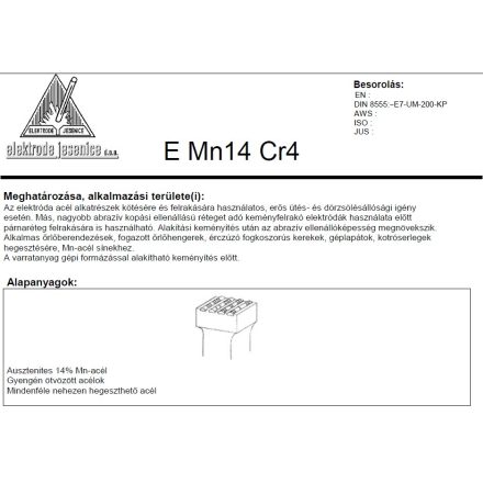 Elektróda E Mn 14 Cr 4 2.50 mm