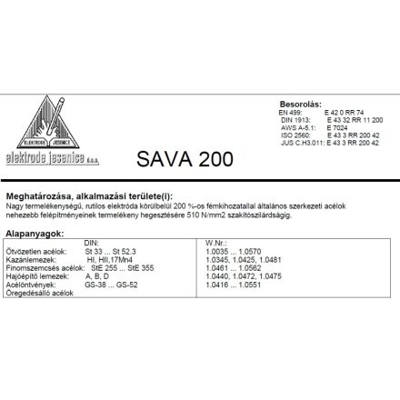 Elektroda SAVA 200 3.25 mm