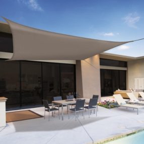   Árnyékoló poliészter barna négyszög 3.6x3.6m 165g/m2 2012355 - Napvitorla