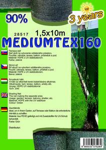 Árnyékoló háló Mediumtex 1.5x10m zöld 90% 160g/m2 28517