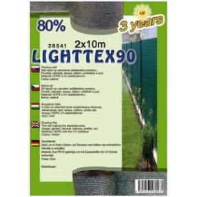Árnyékoló háló Lighttex 2x10m zöld 80% 90g/m2 28541