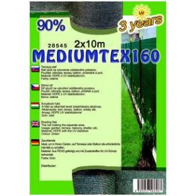 Árnyékoló háló Mediumtex 2x10m zöld 90% 160g/m2 28545