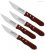 4 részes Jumbo steak kés 12 cm, rozsdamentes acél, fa markolattal
