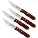 4 részes Jumbo steak kés 12 cm, rozsdamentes acél, fa markolattal