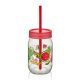 Üveg pohár szívószállal 380 ml C-00162