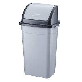 Billenőfedeles műanyag szemetes 70 L szürke/antracit 