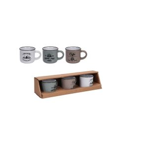 Bögre kerámia 100 ml eszpresszó – 3 db-os készlet