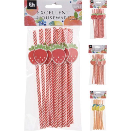 Papír szívószál 16 db-os