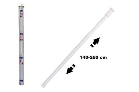 Teleszkópos zuhanyfüggönyrúd fehér   140–260 cm  ENG592