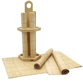 Tányéralátét Bambusz 4Db+Fatartó