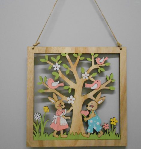 A Dekor 22X22Cm Nyuszik+Fa HY-4959 