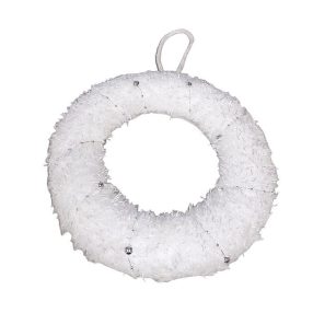   Karácsonyi plüss koszorú  19 × 19 cm, akasztóval  AT24-615107