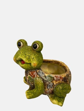 Dekor Kő Béka Kaspó 13Cm 241162 D