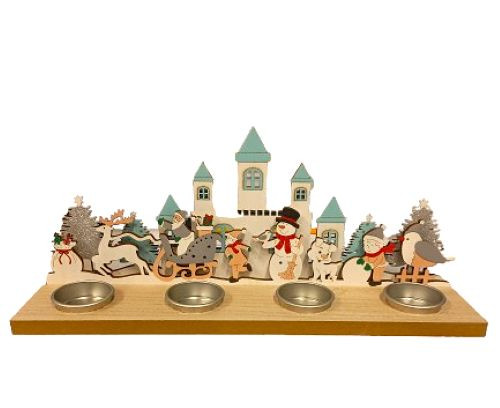 Fa  adventi,karácsonyi dekor mécsestartó AT24-115