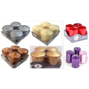 Adventi gyertya metál, 4 db-os szett