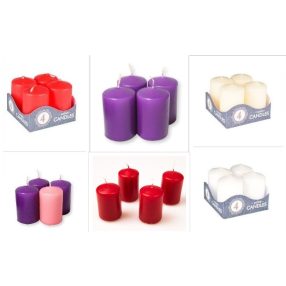 Adventi gyertya 4 db-os, színes, sima