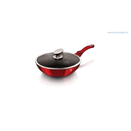 Berlinger Haus Metallic Burgundy Line wok márvány bevonattal, fedővel, 28 cm BH-1265