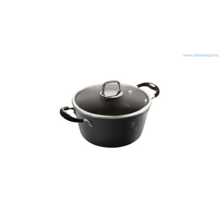 Berlinger Haus Black Professional Line magas lábas titán bevonattal, szilikon fogókkal, fedővel, 20 cm BH-6122