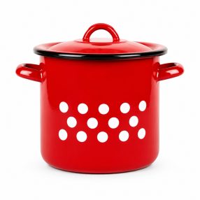 Piros Pöttyös Zománcozott Fazék fedővel 15 L 2+39/28/P 
