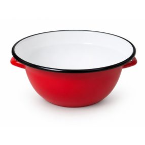 Zománcozott retro füles vájling, 30 cm, piros