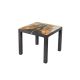Rattan Asztal barna színben Színesüveggel 90X90Cm 
