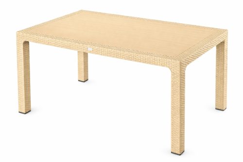 Rattan kerti asztal 150x90 cm - cappuccino színben