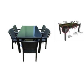 Bojta Üveglapos Asztal 90X150Cm An