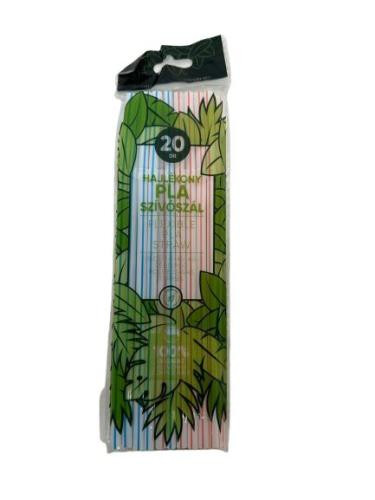 Biológiailag lebomló, hajlítható szívószál  20 db