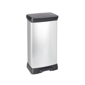 Curver fémhatású pedálos szögletes szemetes 50  L02162