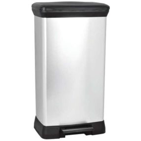 Curver fémhatású pedálos szögletes szemetes 50  L02162