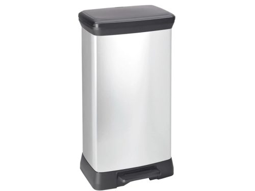 Curver fémhatású pedálos szögletes szemetes 50  L02162