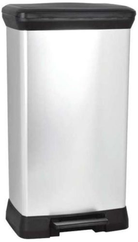 Curver fémhatású pedálos szögletes szemetes 50  L02162