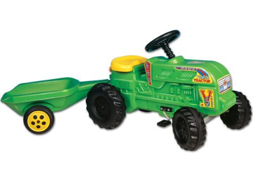 Farmer traktor utánfutóval