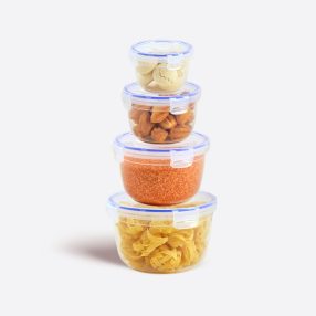 Pattintó záras Ételtartó Szett Kerek 4 db-os 30562