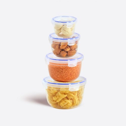 Pattintó záras Ételtartó Szett Kerek 4 db-os 30562