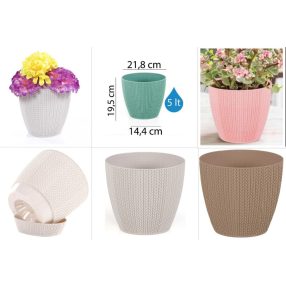 Rattan hatású műanyag Virágcserép Sumela 218x195 mm