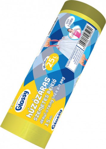 Glossy húzózáras szemeteszsák (kukazsák) 25 literes