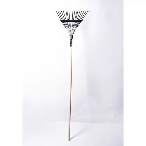 Lombgereblye Fém 18 Fog Fekete 120 Cm-Es Bükkfa Nyéllel