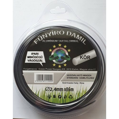 Műanyag Vágószál Alu 1Lb Kör 2,4Mm 86 Méter