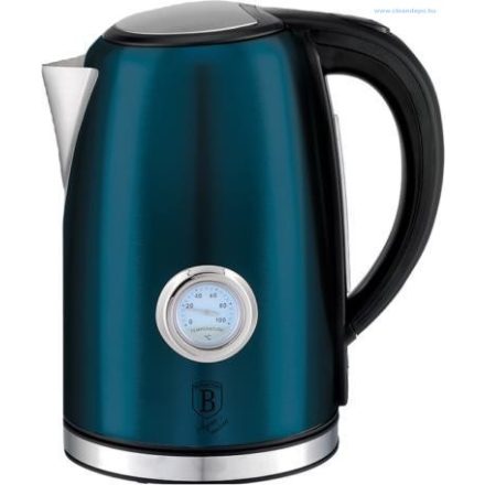 Berlinger Haus Metallic Aquamarine Line rozsdamentes acél elektromos vízforraló termosztáttal, 1,7 liter, 2200 W, sötétkék metál BH-9071